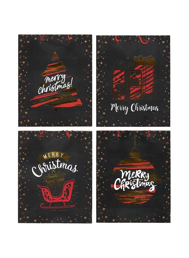 4-Piece Gift Bag For Christmas 26X10X32Cm Size Assorted Designs - Image 1