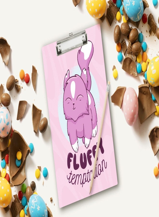 Plan To Gift Wooden Clipboard Writing Pad | Exam Board for Kids Students | Wood Exam Pad | Examination Writing Pad | Clip Board for Girls| Clip Board for Boys (Fluffy Cat) - Image 3