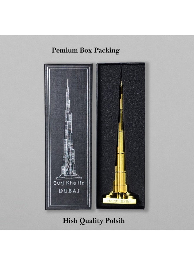 سوق الهدايا التذكارية مجسم معدني لبرج خليفة في دبي، 24.5 سم (9.65 بوصة) | طلاء فضي فاخر يدوم طويلاً - Image 2