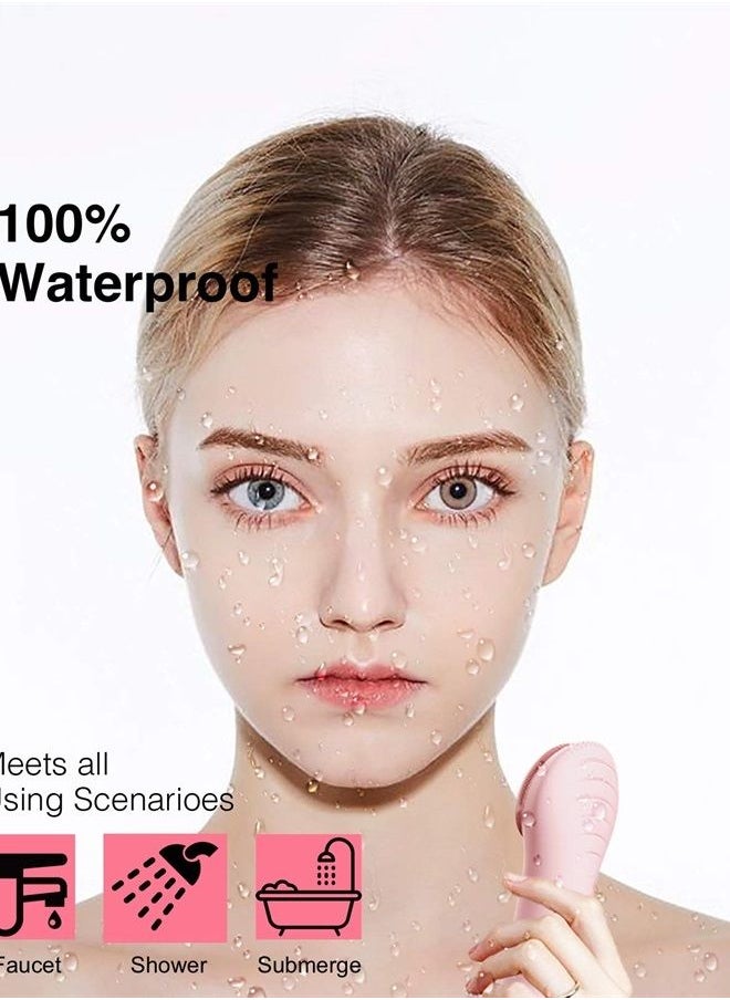 NågraCoola - Face Scrubber, NågraCoola CLIE Facial Cleansing Brush, Waterproof and Rechargeable Face Scrub Brush for Men & Women, Cleansing, Exfoliating and Massaging, Electric Face Wash Brush - Pink - Image 1