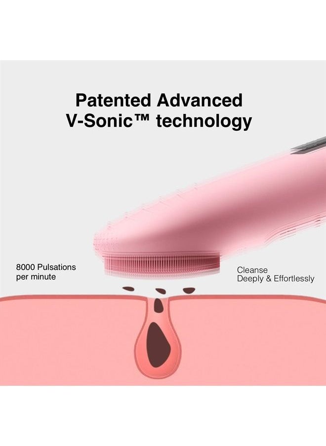 NågraCoola - Face Scrubber, NågraCoola CLIE Facial Cleansing Brush, Waterproof and Rechargeable Face Scrub Brush for Men & Women, Cleansing, Exfoliating and Massaging, Electric Face Wash Brush - Pink - Image 1