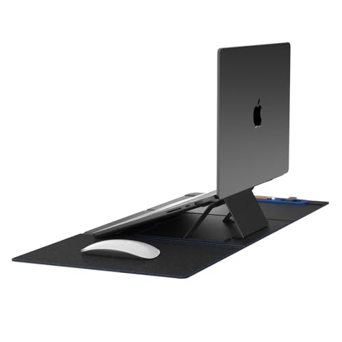 DailyObjects Morph Foldable Desk Mat with Laptop Stand | Large Premium Vegan Leather | Work from Home Solution for Laptop Keyboard and Mouse| Anti-Skid| Anti-Slip| Water Resistant, Scratch Resistant - Image 1