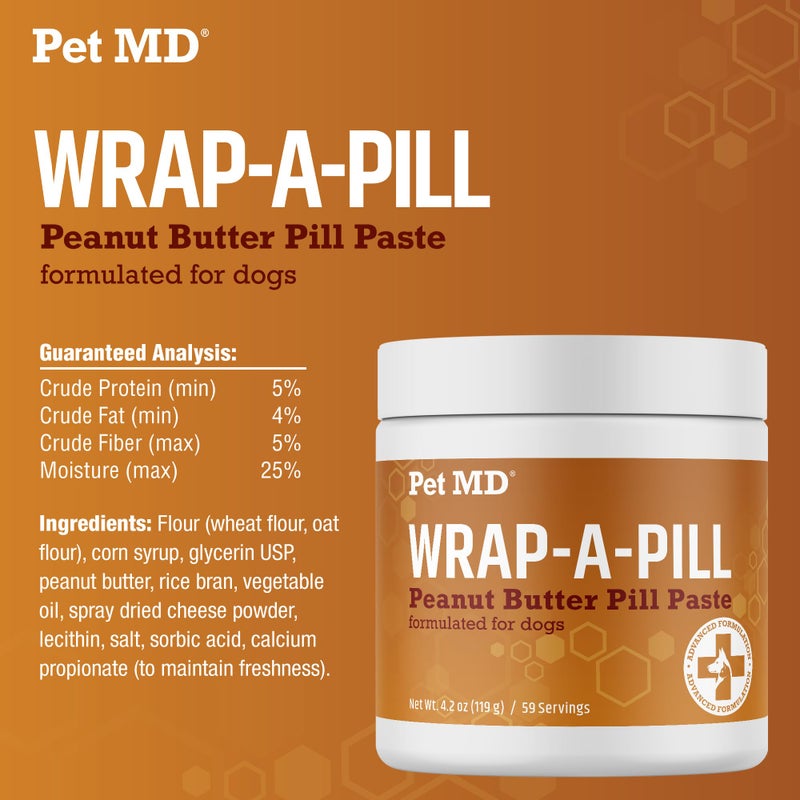 Pet MD Wrap A Pill Peanut Butter Flavored Pill Paste for Dogs - Make a Pocket to Hide Pills and Medication for Pets - 59 Servings - Image 5
