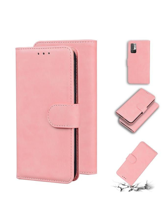Case For Xiaomi Redmi Note 10 5G / Poco M3 Pro 5G Skin Feel Pure Color Flip Leather Phone Case