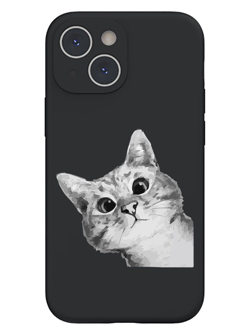 Theodor Protective Slim Fit Case Liquid Silicone Cover with Full Body Protection Anti-Scratch Shockproof Case For iPhone 13 Black  - Coffee Brewed copy - Image 1