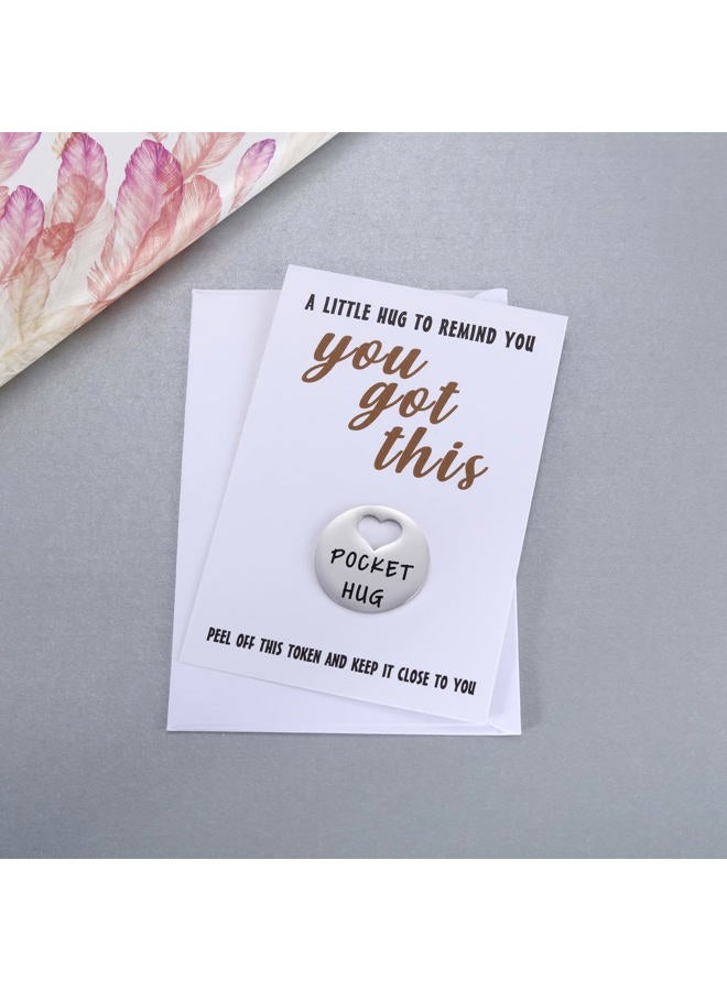 MIXJOY You Got This Pocket Hug Token & Greeting Card for Friends Family, Think of You Missing You Gift, Positivity Cheer Up Gift for Him Her, Sengding a Hug Gifts - Image 3