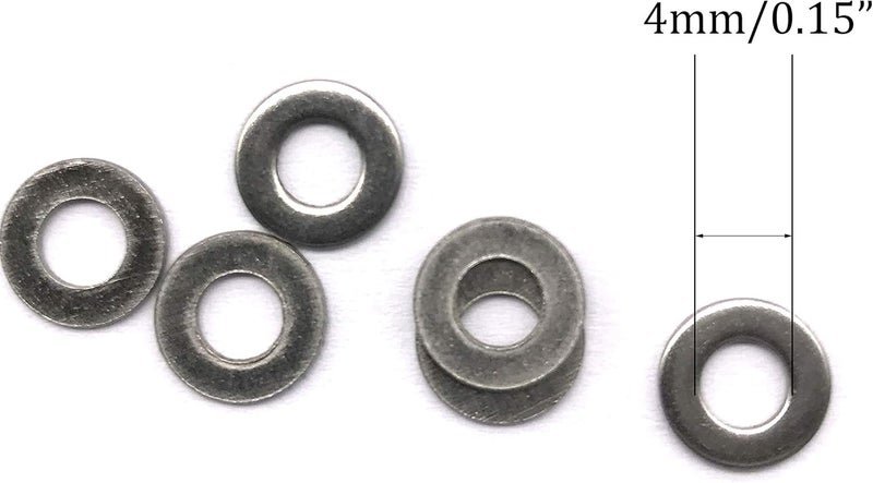 NACX M4 Flat Washer, 304 Stainless Steel, 4mm ID, 9mm OD, 0.8mm Thickness, Plain Finish, for Bolt and Screw (Pack of 300) - Image 2