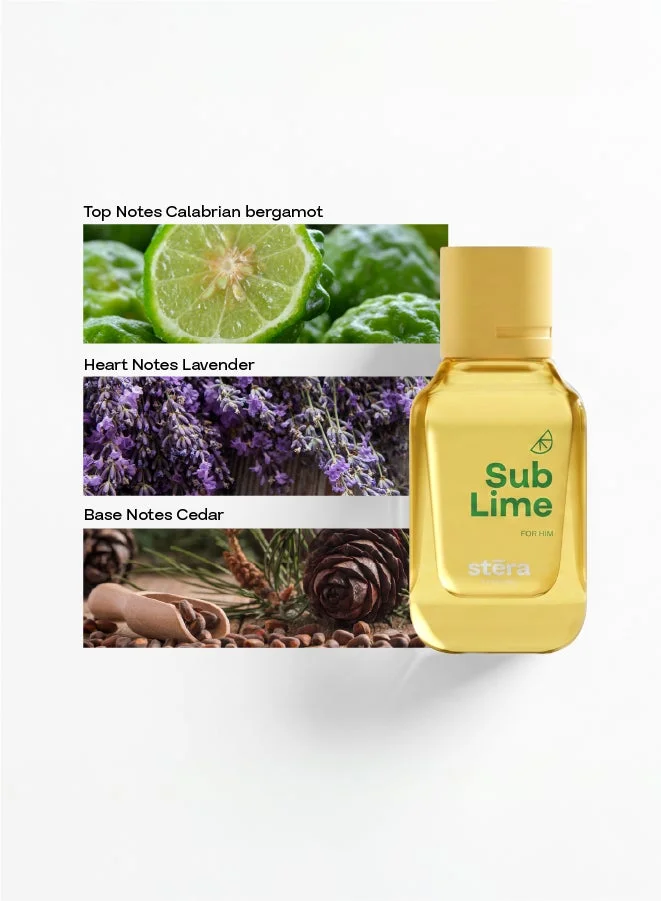 Stera Perfume SUB LIME SUB LIME Perfume For Men | Eau De Parfum - 50ml | Long Lasting Spicy Scent | Premium Quality Travel Size Men's Fragrance for Men | Best Price UAE