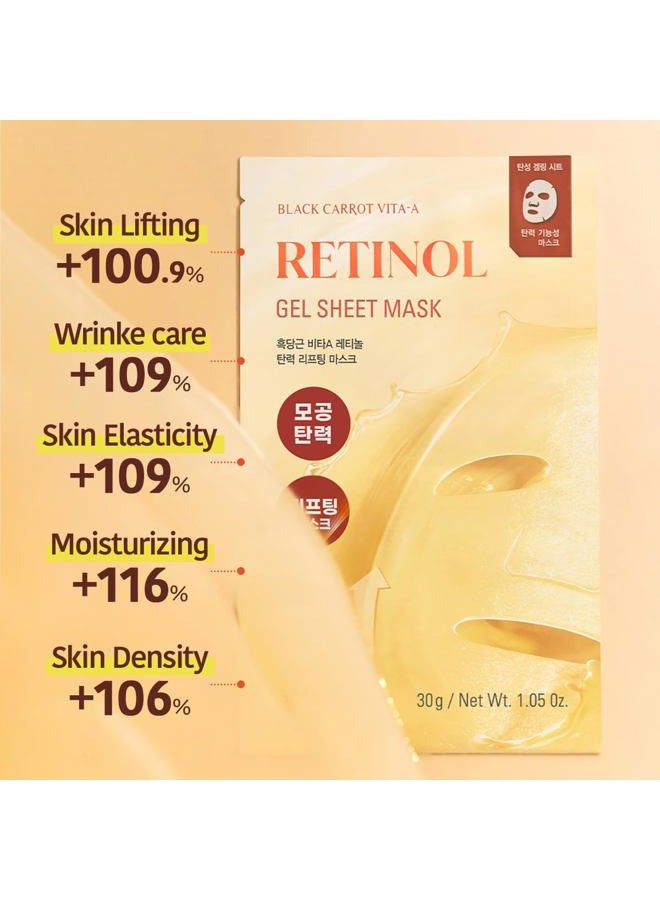 GOODAL Retinol + Black Carrot Gel Sheet Mask – Intensive Hydration & Pore-Lifting, Cooling, Skin-Firming Facial Mask [4EA] - Image 5