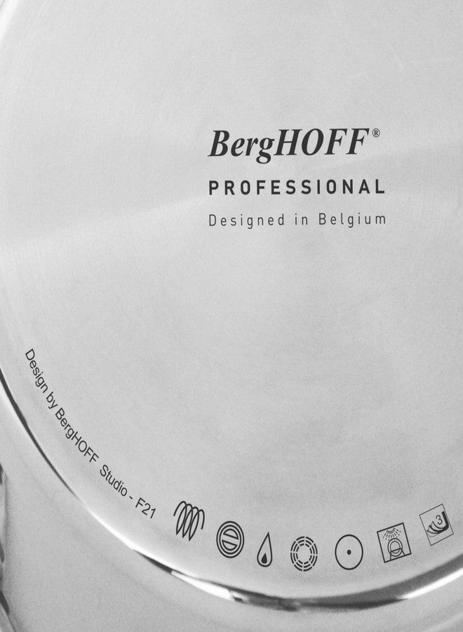 BergHOFF Professional Tri-ply 18/10 Stainless Steel Stockpot 8" 4 Qt. Safe Grip Handle Matching Lid Induction Cooktop Measurement Markings Inside Fast & Even Heat Oven Safe - Image 4