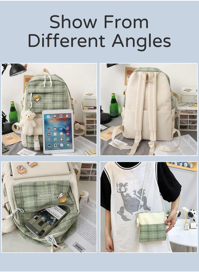 Moovant - 5-Piece Backpack Set, Fashion Functional Schoolbag Suit, Kawaii Backpack, Practical Shoulder Bag, with Random Pendant, Convenient for School, Travel, Commuting - Image 1