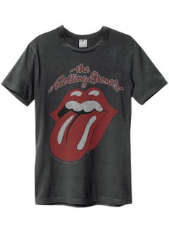 AMPLIFIED The Rolling Stones Vintage Logo T-Shirt Charcoal Grey  - Image 4