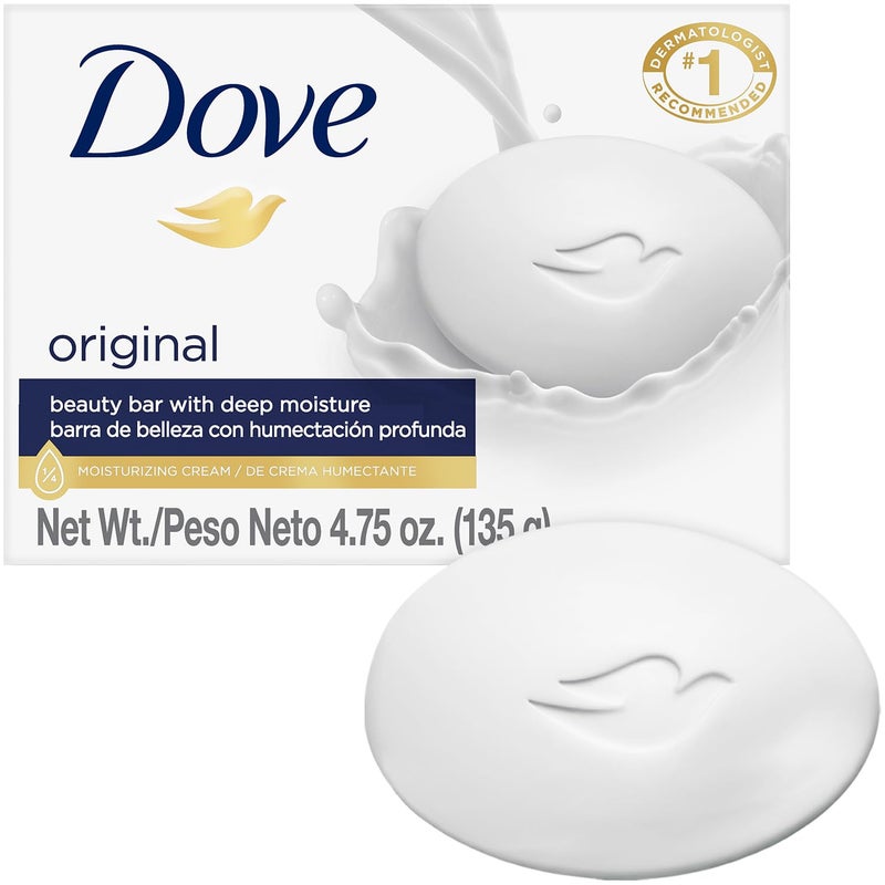 Dove Soap, Original Beauty Bar 3-in-1 Moisturizing Face, Body & Hand Soap, 4.75 Oz - Image 1