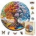 Jollitot Wooden Puzzles Adults Seasonal Tree of Life Wooden Puzzles 200 Pieces Unique Animal Shaped Wood Challenging Jigsaw Christmas Puzzles Gifts for Adults 114x114in - Image 2
