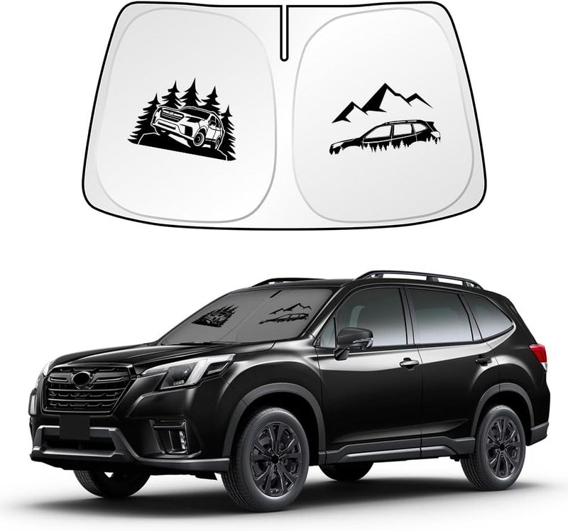 uunonaha غطاء واقي للزجاج الأمامي متوافق مع سيارات Subaru Forester، يحجب أشعة الشمس ويحمي العينين، قابل للطي (لطراز Forester) - Image 1