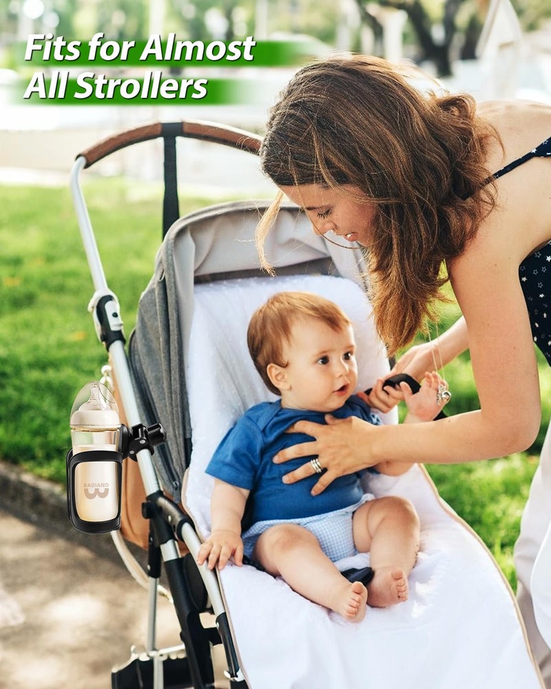 Badiano 2 Pack Stroller Drink Holders, Universal Cup and Bottle Holder for Trolleys, Walkers and Bikes - Image 4