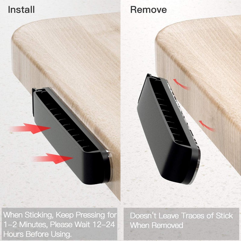 pzoz Cable Clips, 3 Pack Cord Organizer Charger Cable Management for Organizing Home Office Desk Phone Car Wire, Self Adhesive Cord Holders (Black) - Image 5