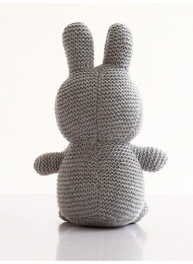 Pluchi Cotton Knitted Grey Bobby Bunny Soft Toy for Babies & Kids 19cm x 13cm - Image 3