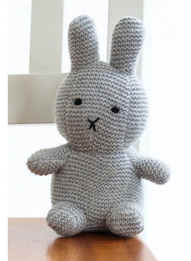 Pluchi Cotton Knitted Grey Bobby Bunny Soft Toy for Babies & Kids 19cm x 13cm - Image 1