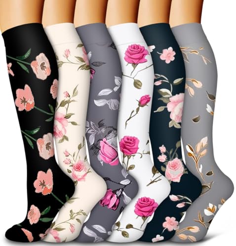 Bluemaple 6 Pack Copper Compression Socks for Women and Men Circulation-Best Support for Medical, Running,Nursing,Athletic - Image 1
