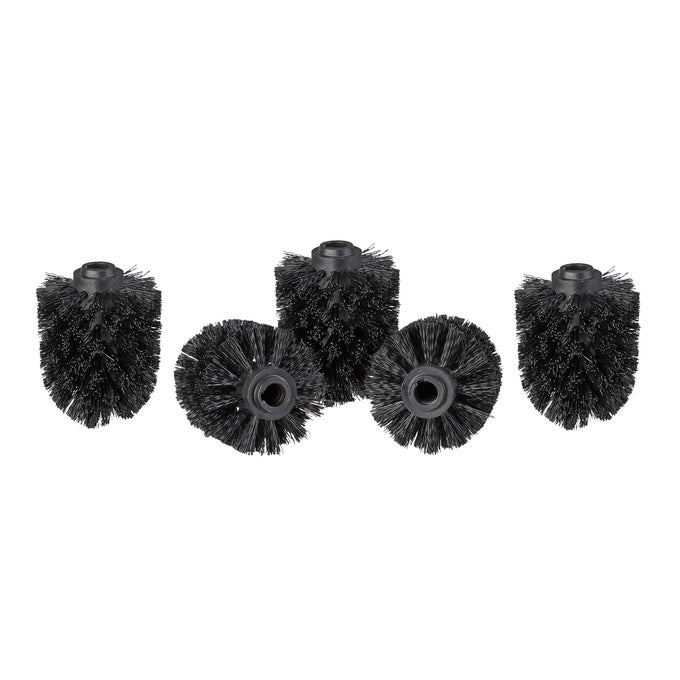 TOILET BRUSH HEAD SET OF 5 LOOSE TOILET BRUSHES WITH THREAD 12 MM REPLACEMENT BRUSH HEAD DIAMETER 8 CM BLACK 8 X 8 X 9 CM