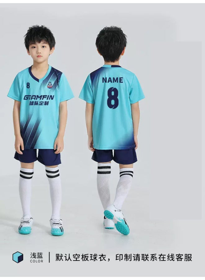Summer Children's Football Jersey Set Quick-Dry Boys Girls Training Uniform Printing