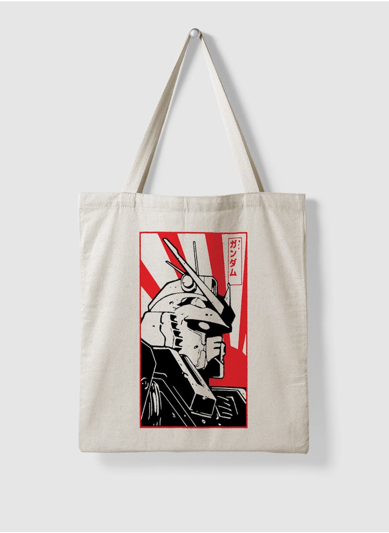 LOWHA Polyester Tote Bag with Shoulder Straps and Mobile Suit Gundam Anime Pattern  - Image 4