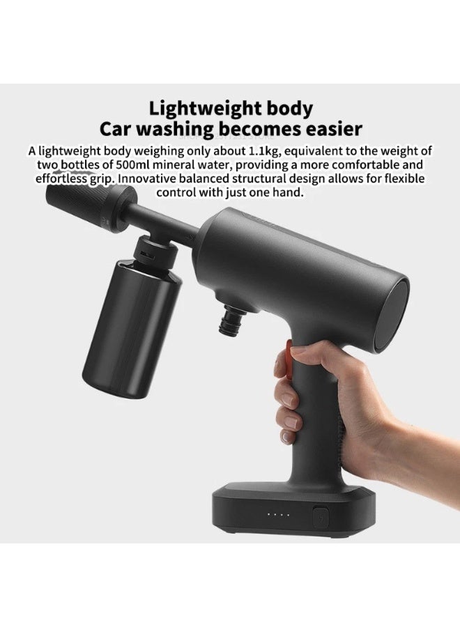 شاومي غسالة السيارات اللاسلكية Xiaomi Mijia 2 - ضغط عالٍ، وعاء رغوة سعة 250 مل، أنماط رش قابلة للتعديل، خرطوم مياه بطول 6 أمتار، بطارية مدمجة بسعة 2000 مللي أمبير، لون رمادي داكن - Image 5