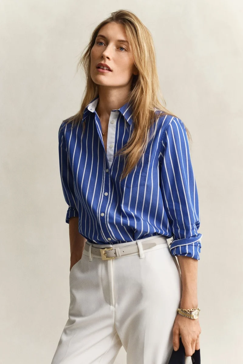 GANT  Regular Classic Poplin Stripe Shirt for Women | Best Price UAE