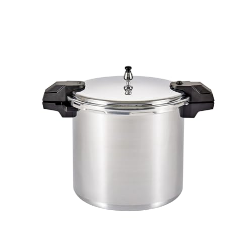 MIRRO 22qt Aluminum Pressure Canner with 3 Regulators & double Cooking Racks, 5/10/15 PSI - Image 1