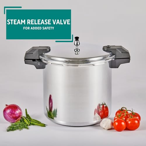 MIRRO 22qt Aluminum Pressure Canner with 3 Regulators & double Cooking Racks, 5/10/15 PSI - Image 4