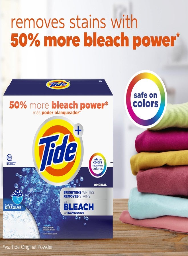 Tide Powder Laundry Detergent with Bleach Alternative, Original Scent, 89 Loads, 129 oz - Image 2