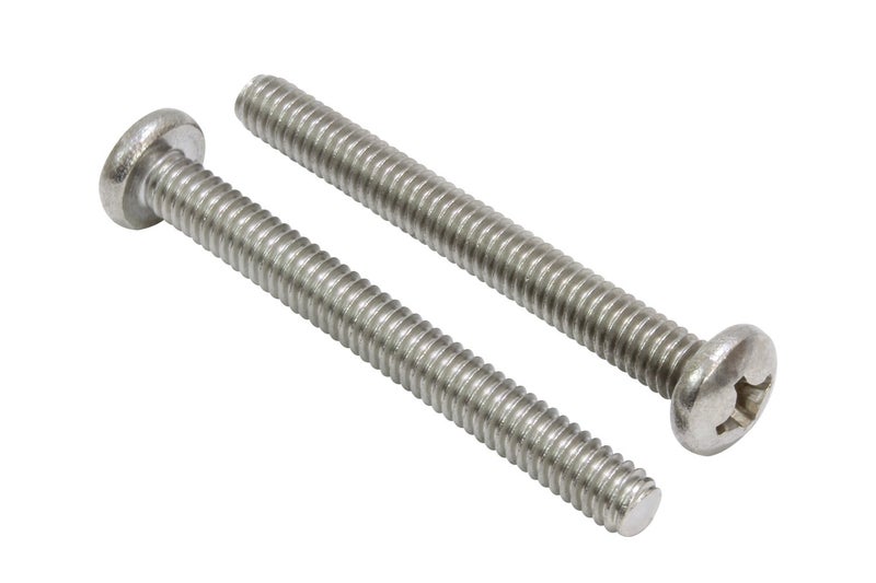 Bolt Dropper No. 10-24 x 3 Stainless Pan Head Phillips Machine Screw, (25 pc), 18-8 (304) Stainless Steel Machine Screws, UNC Full Thread, Plain Finish by - Image 1