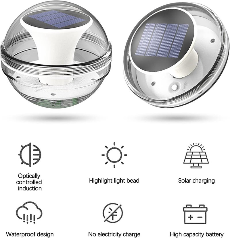 comfrt Solar Floating Pool Lights, Solar Water Floating Light Outdoor Waterproof Night Light Home Garden Pool Floating Decorative Light - Image 5