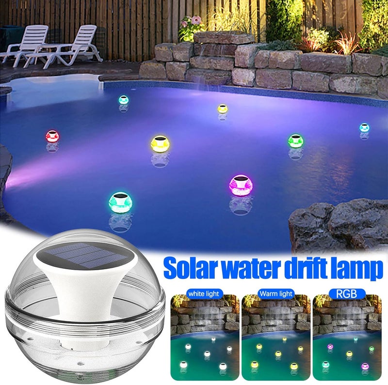 comfrt Solar Floating Pool Lights, Solar Water Floating Light Outdoor Waterproof Night Light Home Garden Pool Floating Decorative Light - Image 2
