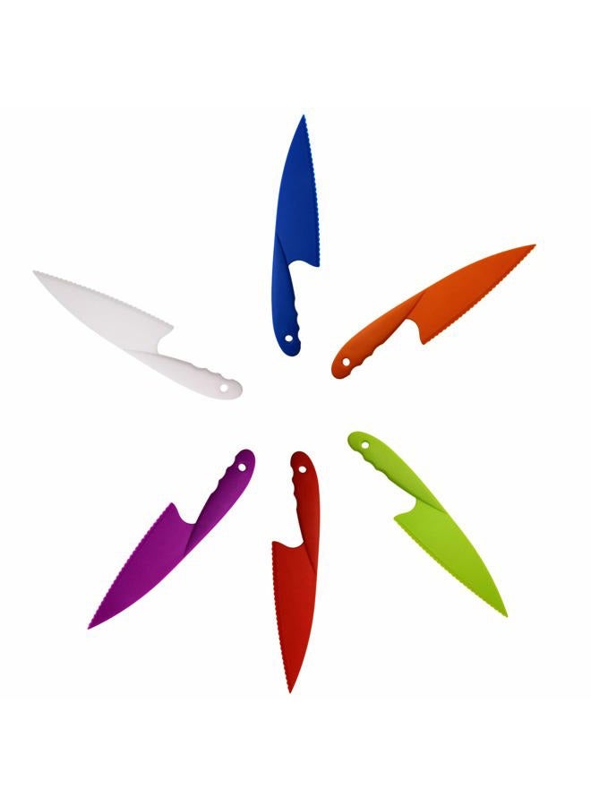 PENTA ANGEL (6 Colors) - 6 Colours Plastic Kitchen Knife Set Kids Nylon Knife Children Safety Cooking Chef Knives for Fruit Lettuce Vegetable Salad Bread (6 Colours) - Image 5