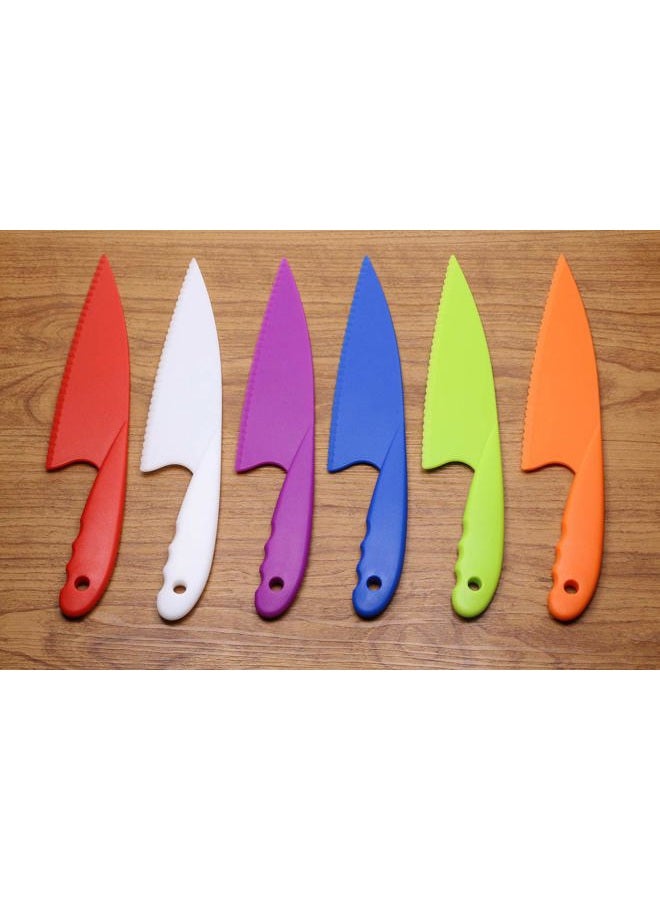 PENTA ANGEL (6 Colors) - 6 Colours Plastic Kitchen Knife Set Kids Nylon Knife Children Safety Cooking Chef Knives for Fruit Lettuce Vegetable Salad Bread (6 Colours) - Image 4
