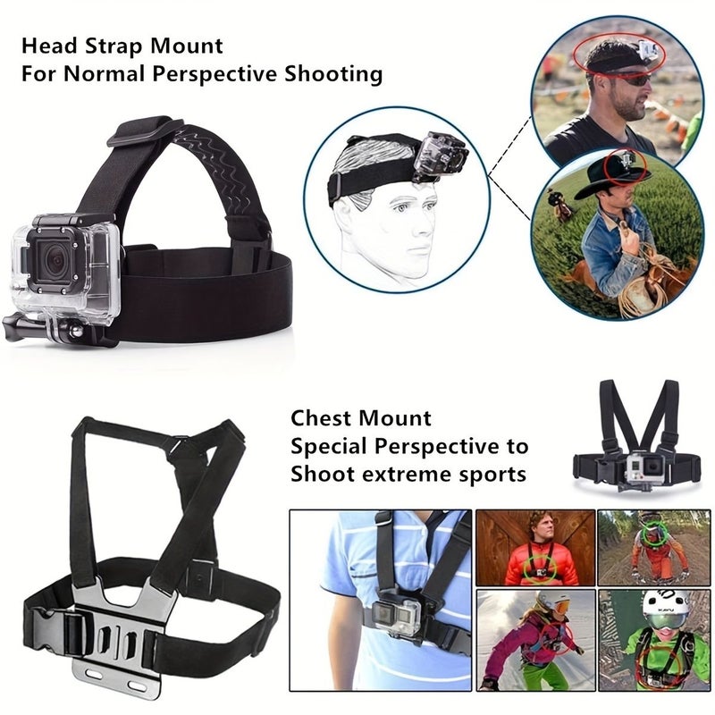 Adjustable Chest And Head Mount Kit Head Fixing Kit For Action Cameras - Image 3