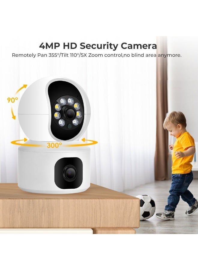 Crony NIP-32 Security Camera  Baby Camera 1080P/4MP  300° Horizontal 90° Vertical Indoor Camera, Home Camera with Color Night Vision, Smart Camera with Human Shape & Loud Noise Detection with Auto-Tracking, Two-Way Audio, Dual-Band Wi-Fi - Image 2