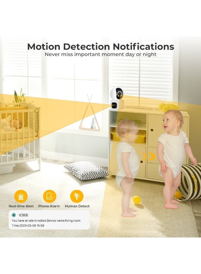 Crony NIP-32 Security Camera  Baby Camera 1080P/4MP  300° Horizontal 90° Vertical Indoor Camera, Home Camera with Color Night Vision, Smart Camera with Human Shape & Loud Noise Detection with Auto-Tracking, Two-Way Audio, Dual-Band Wi-Fi - Image 4