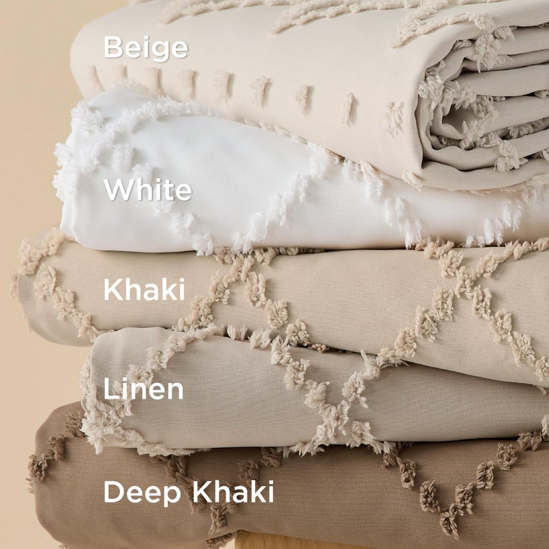 Bedsure Boho Duvet Cover Queen Size - Khaki Breathable & Soft Boho Bedding, Machine Washable Comforter Cover for All Seasons, Includes 1 Duvet Cover 90"x90" with 2 Pillow Shams & Zipper Closure - Image 5