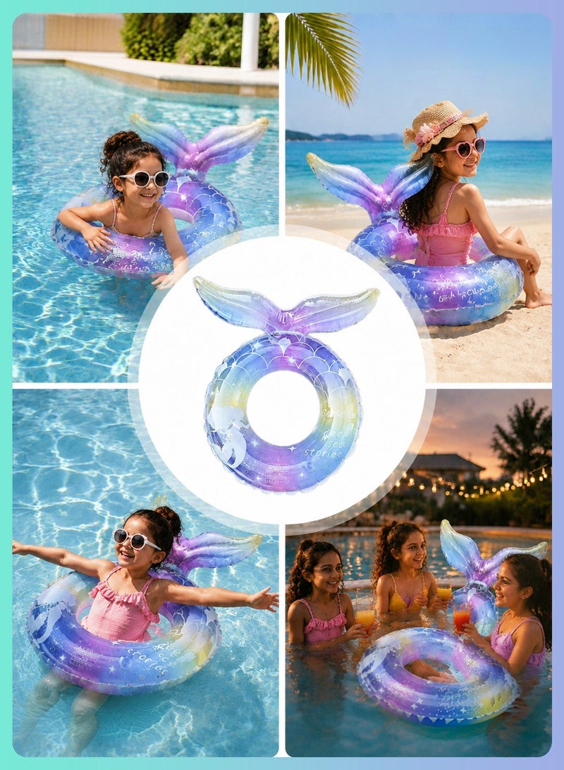 BELANO Mermaid Swim Ring, Sparkly Tail Pool Float and Inflatable Pool Water Toys, Glitter Mermaid Tail Float for Kids Beach Party, Swim Ring - Image 5