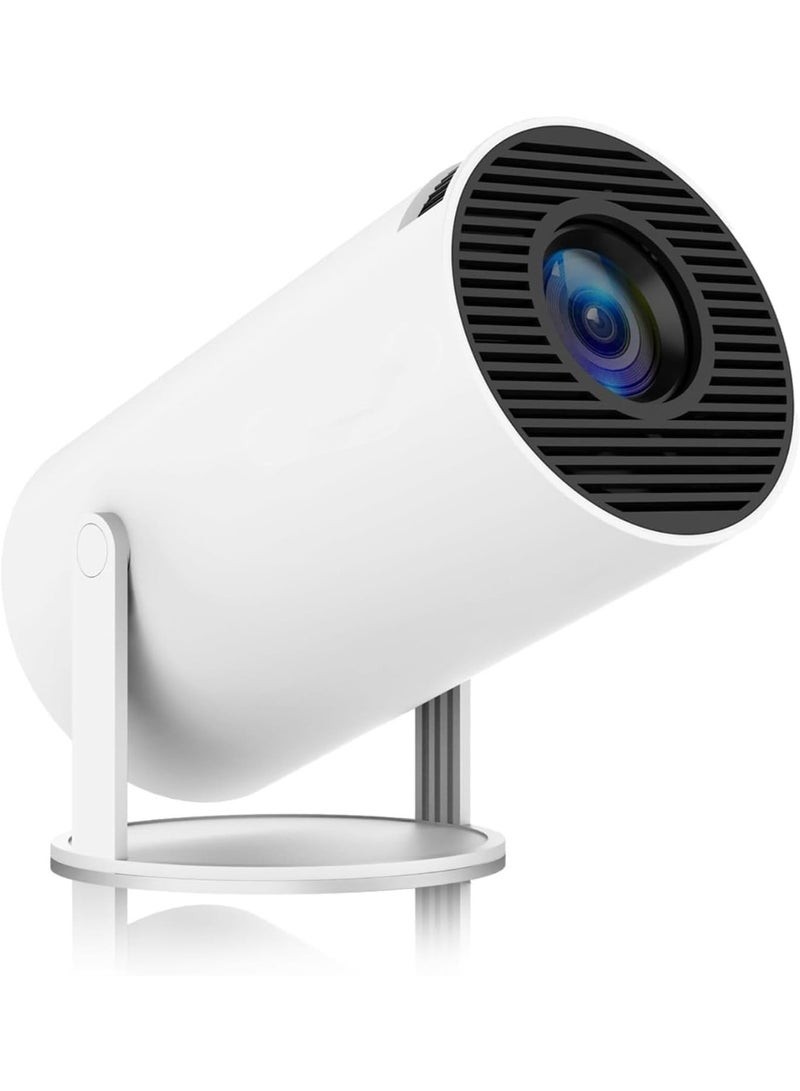 VINNYSEN Mini Projector, Support 4K 1080P Portable Projector with Dual Band WIFI6 5G Wireless 5.2 Bluetooth Android 11, 180° Rotatable, Auto Keystone Correction,35"-130" Screen Video Projector (white) - Image 1