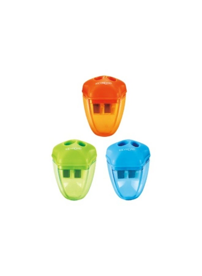 M&G 3 PCS Pencil Sharpeners, Dual Holes Compact Colored Handheld Pencil Sharpener, Colored Handheld Sharpener Suitable for Kids Home Office - Image 1