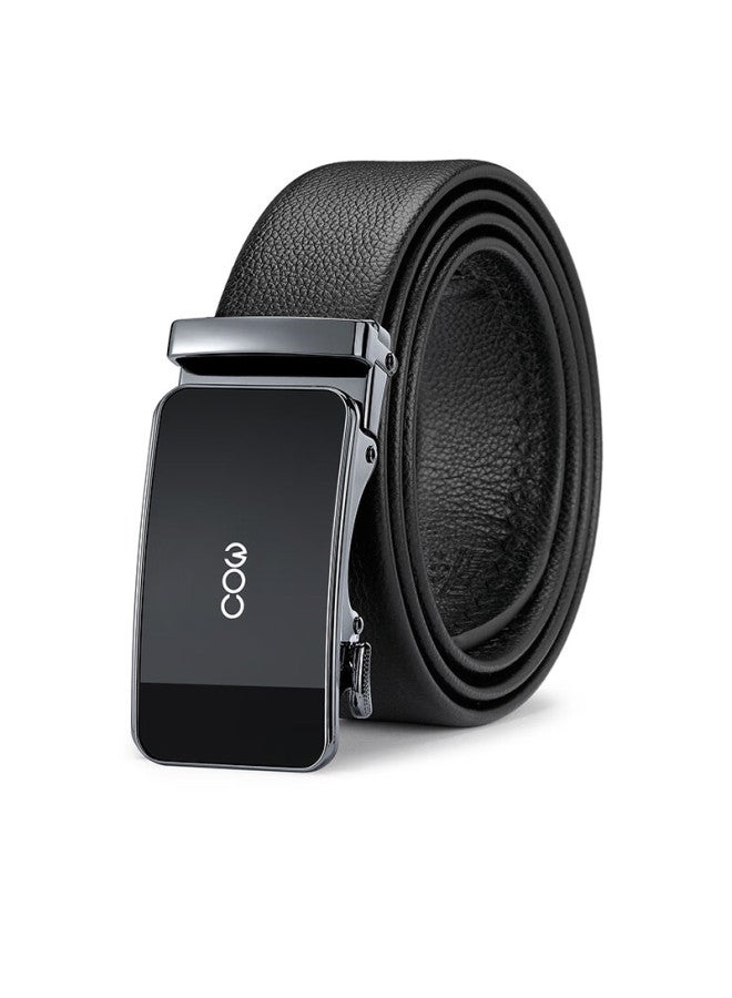 Cow Men's Belt, Top-grain Leather, Automatic Buckle, Waist Belt Gift Box, Simple Business Trouser Belt, Birthday Gift For Boyfriend - Image 5