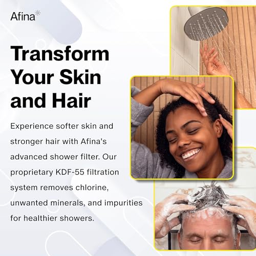 Afina Filtered Shower Head, Shower Filter for Hard Water | Improves Skin & Hair by Removing Chlorine & Toxic Chemicals from Hard Water | High Pressure Shower Filter Head Water Filter (Matte Black) - Image 4