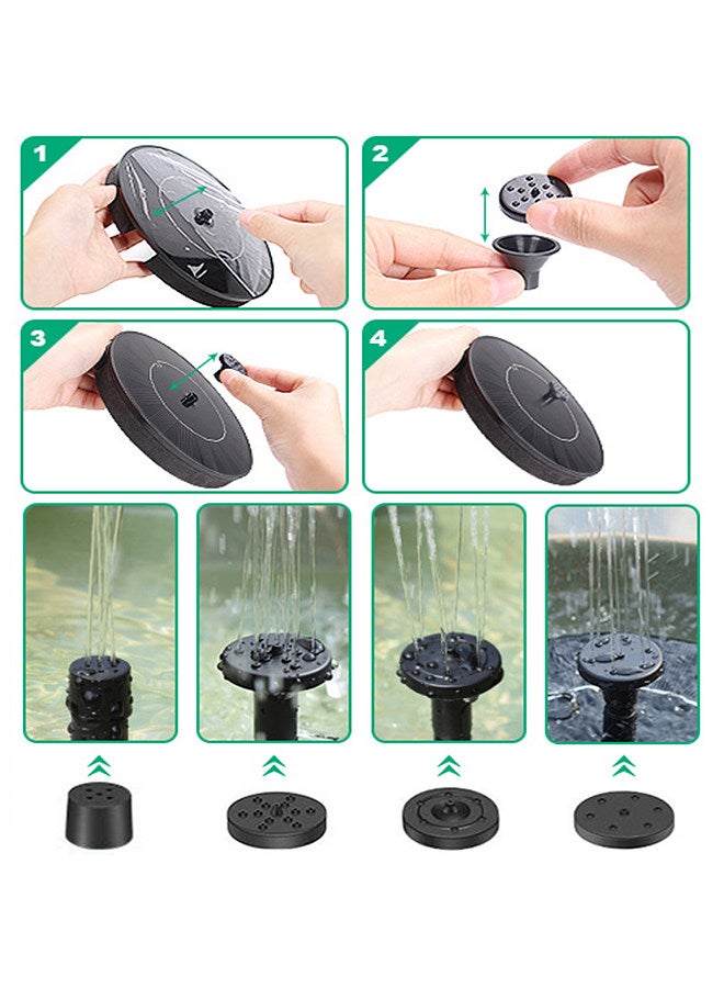 Generic Solar Fountain Pump Bird Bath Fountain Floating Fountain for Pools with 4 Spraying Nozzles Courtyard Landscape Fountain Outdoor Garden Pond Fountain  - Image 4
