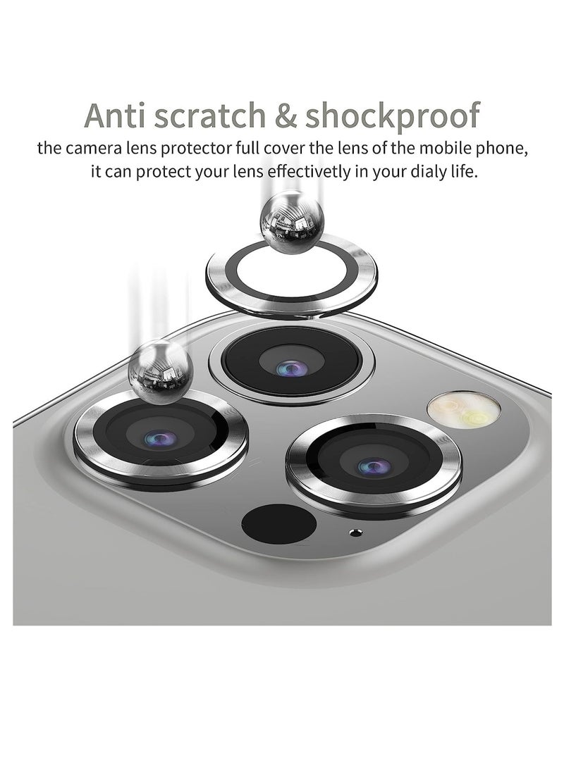 ماركة غير محددة - Premium Camera Lens Protector for iPhone 14 PRO MAX – Easy Installation and Removal -silver - Image 1