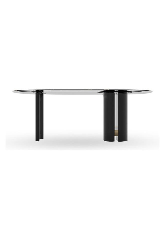 YI ONE Dining Table – Oval Black Marble Top with Wooden & Metal Legs, 6-Seater Luxury Dining Table, 1800 mm Modern Design - Image 5
