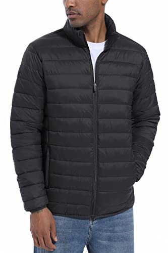 MAGCOMSEN Puffer Jacket Men Packable Down Jacket Lightweight Winter Coats Waterproof Insulated Jackets Black L - Image 2
